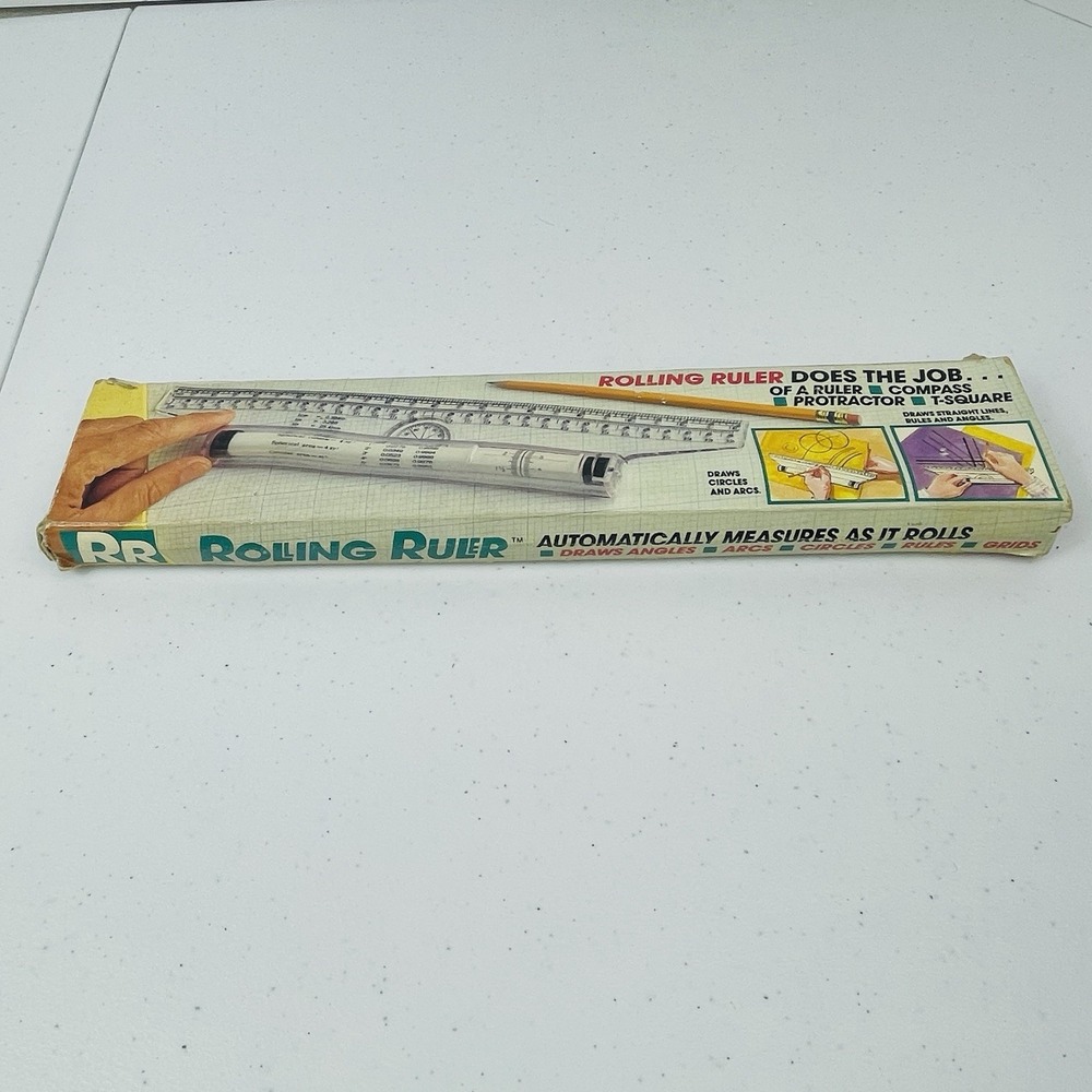 Vtg Rolling Ruler All Purpose 5 in 1 for Artist Students Drafting As Seen on TV